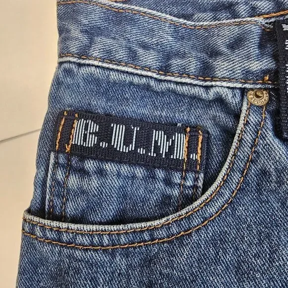 Vintage‎ Bum Equipment Denim Blue Jean Shorts High Rise 90s Y2K Women's Size 27" - Picture 3 of 12
